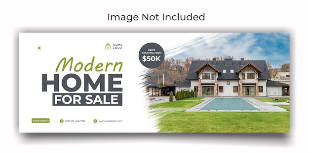 Real estate modern home sale facebook or social media cover template