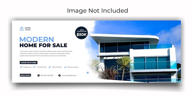 Real estate modern home sale facebook or social media cover template