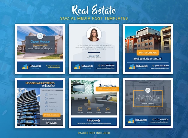 PSD real estate post templates social media banners for instagram and facebook