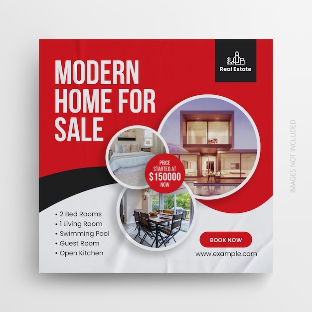 Real estate promotion social media post and web banner template