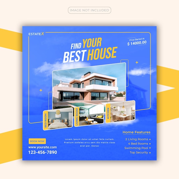 Real estate property house sale instagram or social media post template