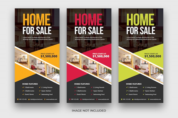 Real estate & Realtor business modern home for sale dl flyer rack card design template 