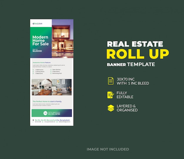 Real Estate roll up banner template