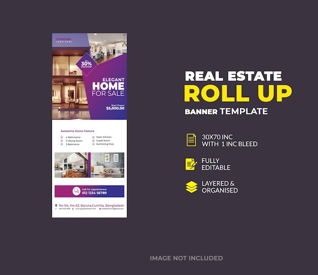 Real estate roll up banner template 