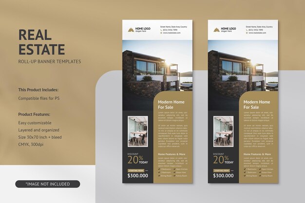 PSD real estate rollup banner psd templates