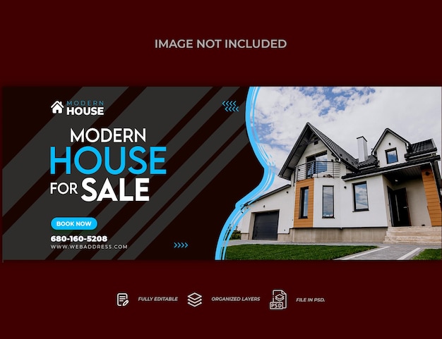 Real estate sale facebook and linkedin timeline cover design templates