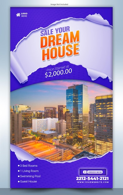 Real Estate sale flyer design template