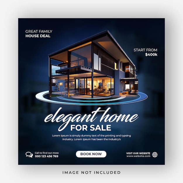 Real estate sale social media banner or web banner template