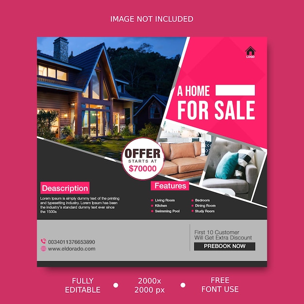 Real estate Social Media Banner Template PSD