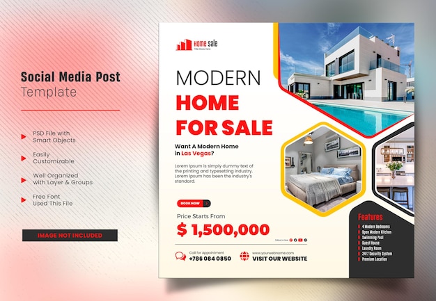 Real estate social media or instagram post banner template