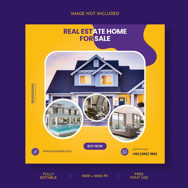 Real estate social media instagram post and banner template