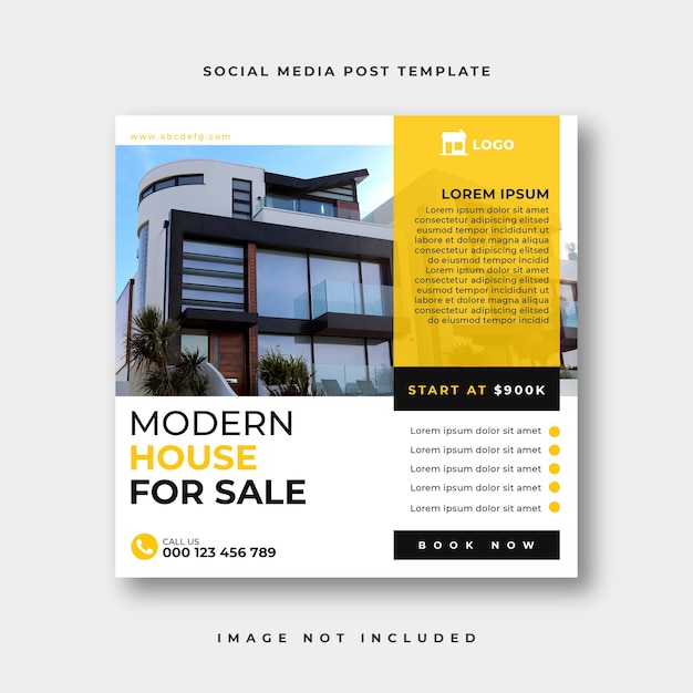 Real estate social media instagram post or square web banner advertising template