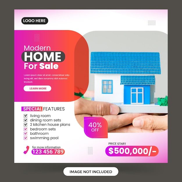 Real estate social media Instagram post template