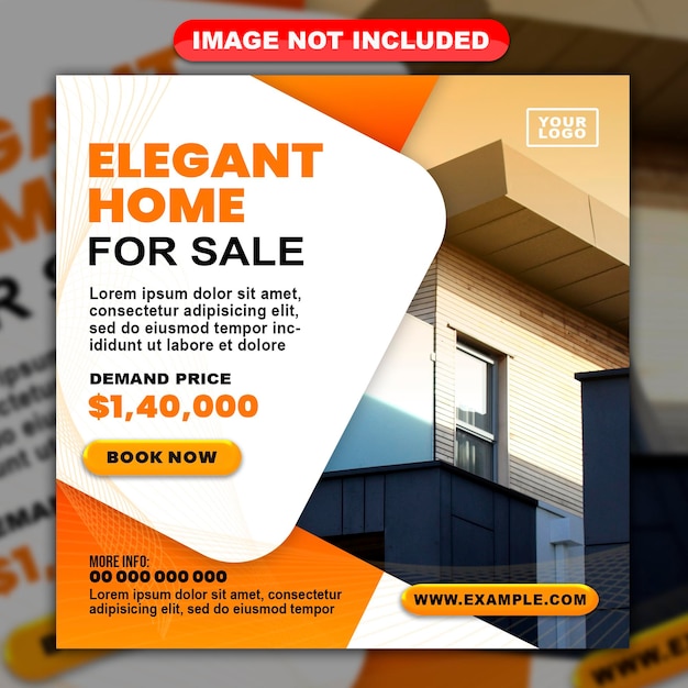 Real estate social media post banner template