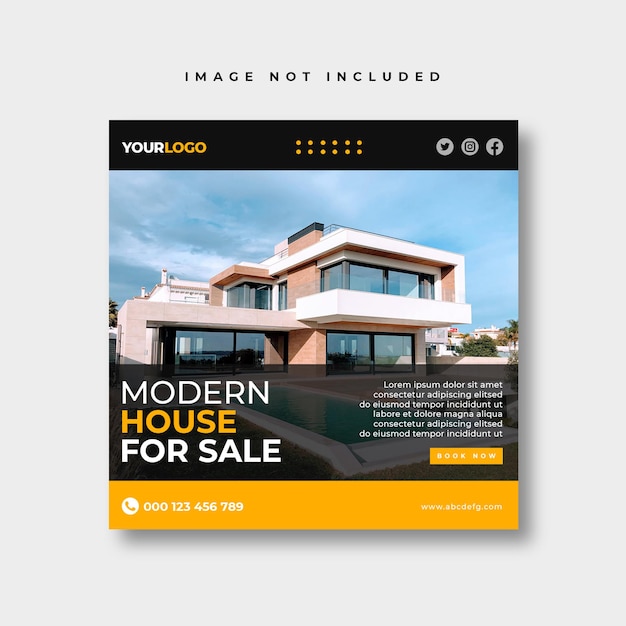 Real estate social media post or square web banner advertising template