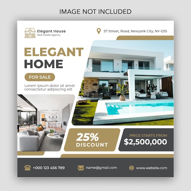 Real estate social media post template Design Premium Psd