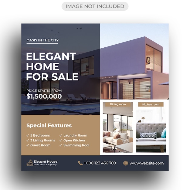 Real estate social media post template