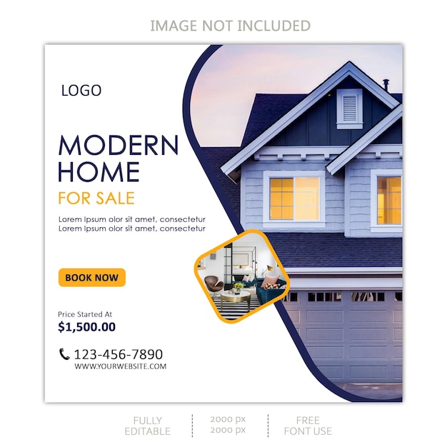 PSD real estate social media post web banner template