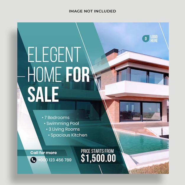 Real estate social media post and web banner template