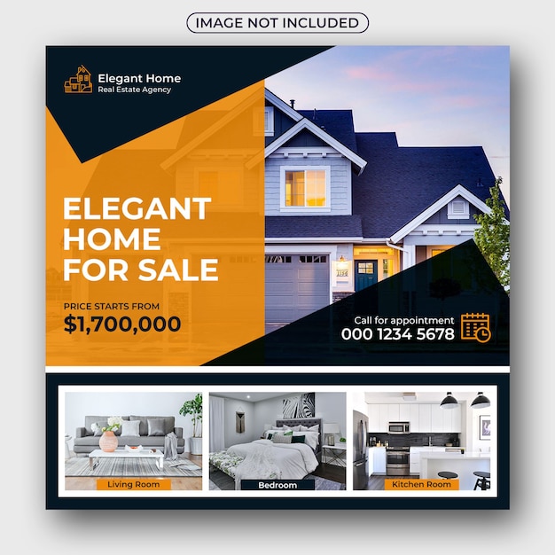 Real estate social media post and web banner