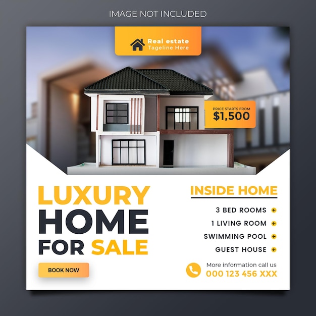 Real Estate social media promotion and instagram poster template