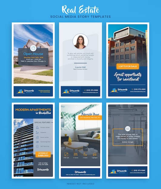 PSD real estate social media story templates for instagram and facebook