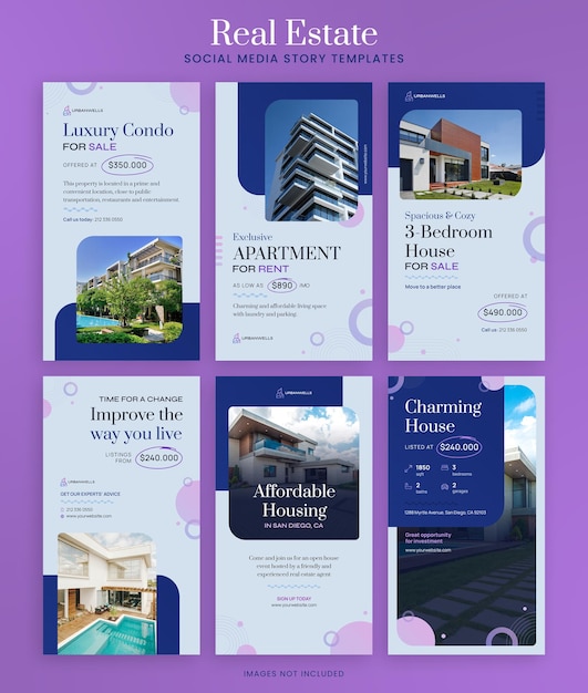 PSD real estate social media story templates for instagram and facebook