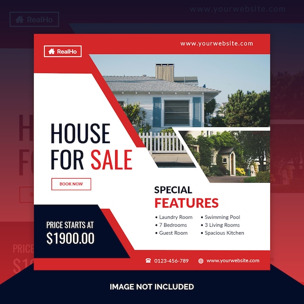 Real estate square banner template