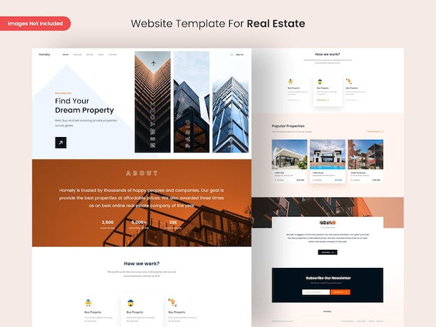 PSD real estate website page design template