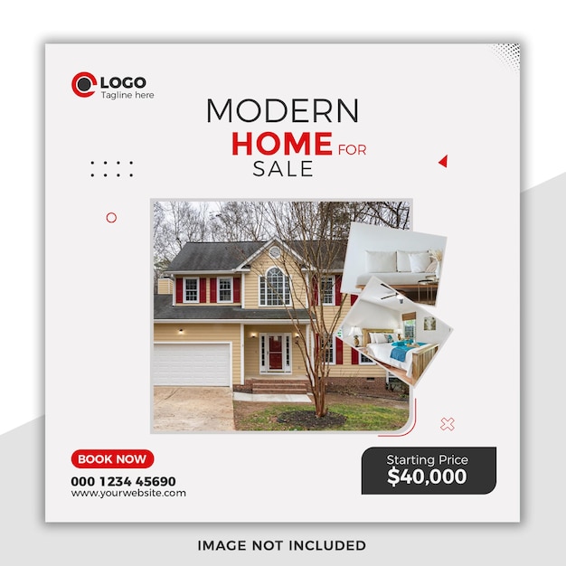 Real state modern house home real state social media template