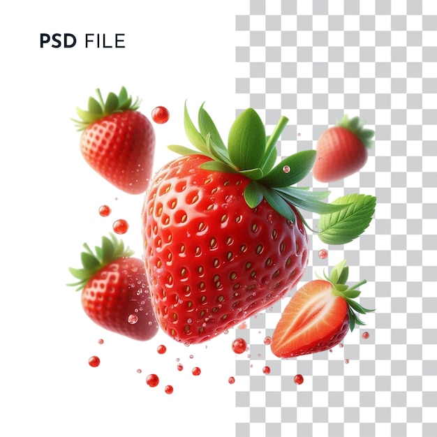 Real Strawberries PNG Transparent Images PSD File Free Download HighQuality