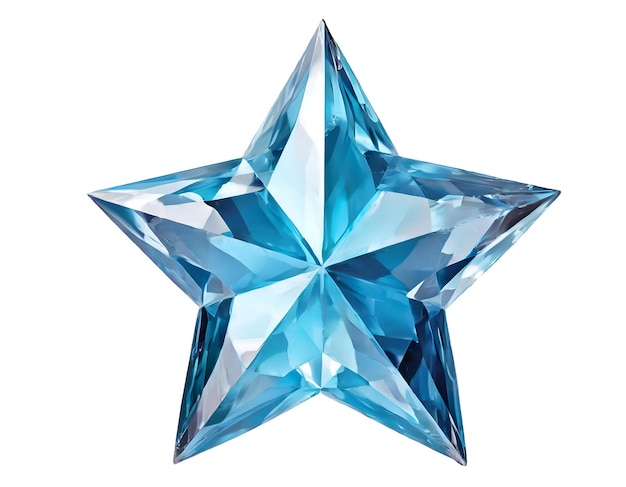 Realistic 3d blue star crystal