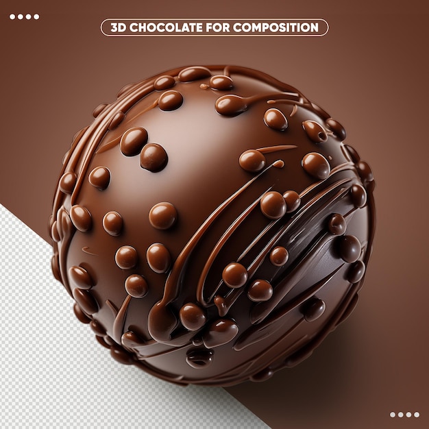 PSD realistic 3d chocolate candy