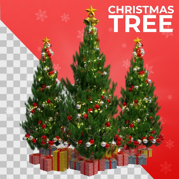 Realistic 3d Christmas Tree for Composition 3D render