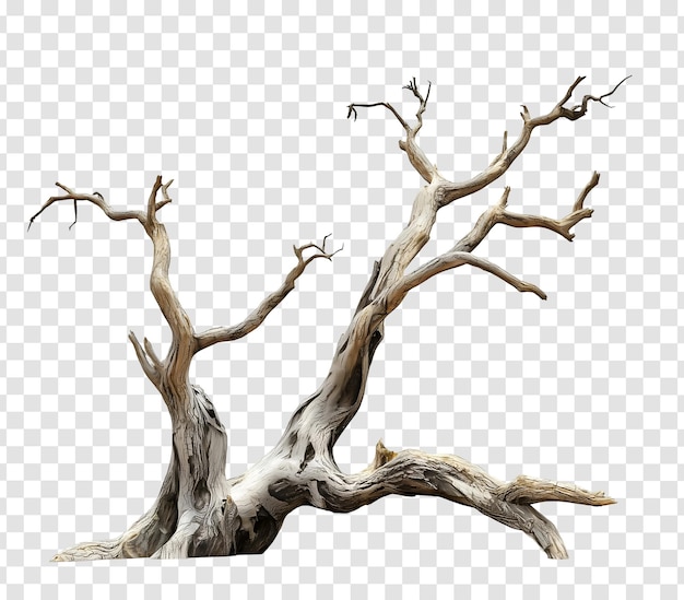 Realistic 3D Dead Tree with Bare Branches and Twisted Trunk