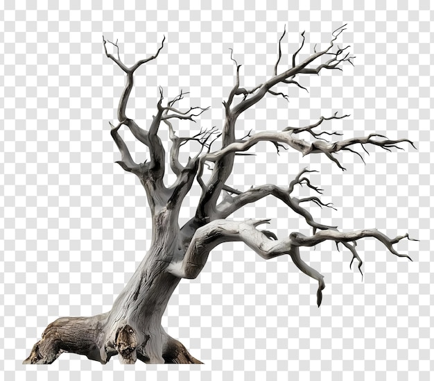 Realistic 3D Dead Tree with Bare Branches and Twisted Trunk