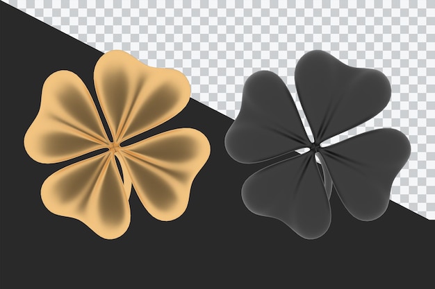 Realistic 3D Gold and Black Lucky Clever top view