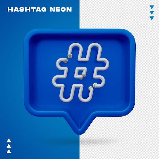 Realistic 3d Hashtag Neon