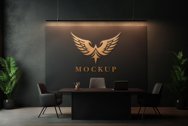 Realistic 3d logo mockup