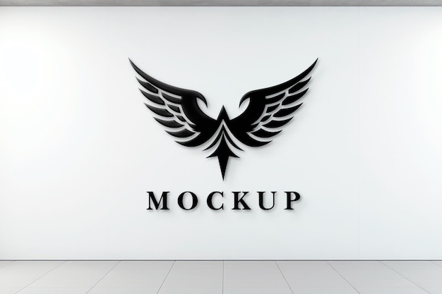 Realistic 3d logo mockup