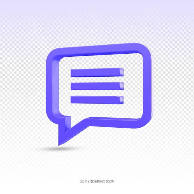 Realistic 3d message icon