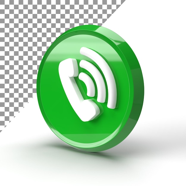 Realistic 3D Phone Call icon rendering, mobile phone communication 3d symbol illustration,