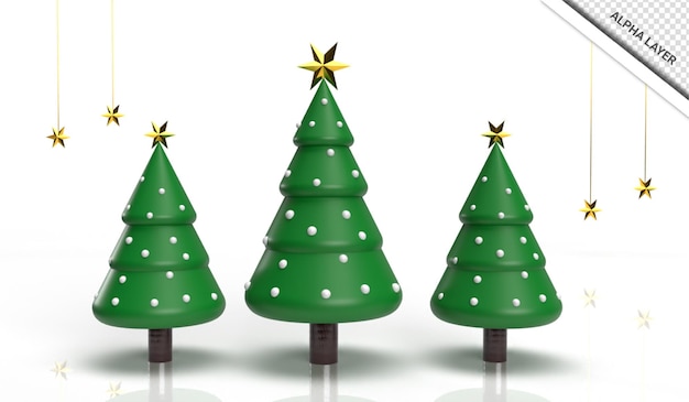 Realistic 3d render christmas tree