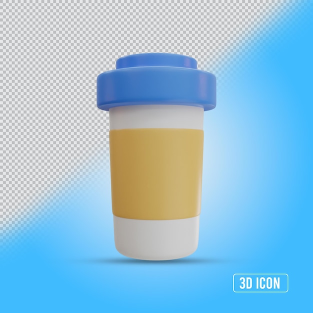 realistic 3d render coffee mug transparent 3d icon design front view