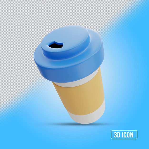 realistic 3d render coffee mug transparent 3d icon design isolated view