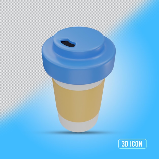 realistic 3d render coffee mug transparent 3d icon design top view