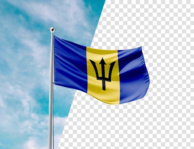 Realistic 3D Renders barbados Flag Transparent