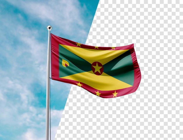 Realistic 3D Renders Grenada Flag Transparent