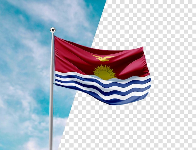 Realistic 3D Renders kiribati Flag Transparent