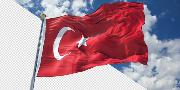 Realistic 3D Renders Turkey Flag Transparent